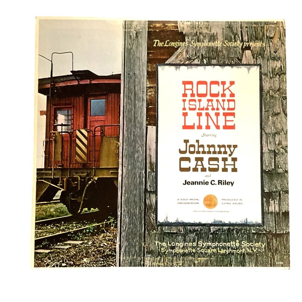 Rock Island Line Vinyl Record Starring Johnny Cash & Jeannie C. Riley LS205C